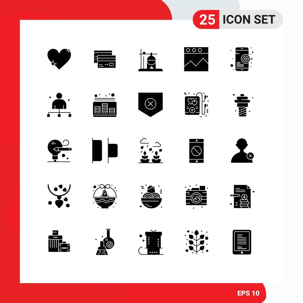 25 Thematic Vector Solid Glyphs and Editable Symbols of graph transfusion cards rehydration healthcare Editable Vector Design Elements