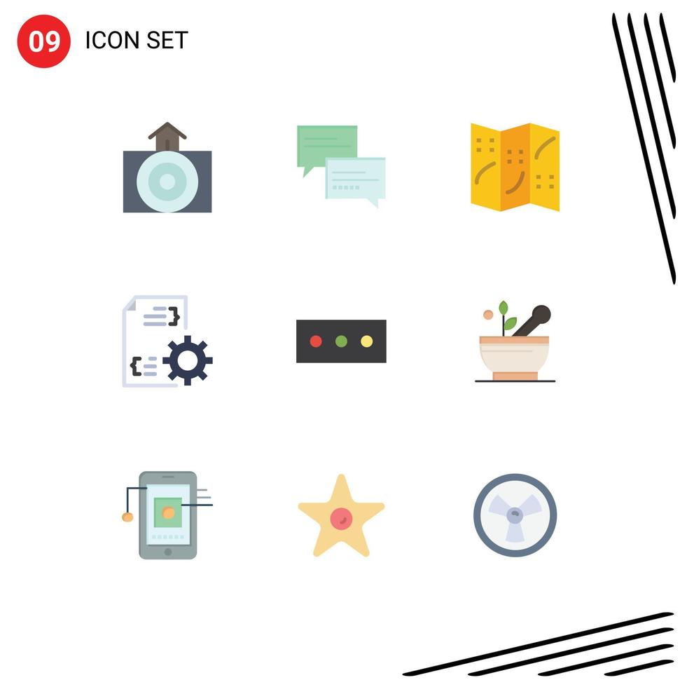 Stock Vector Icon Pack of 9 Line Signs and Symbols for medical password map management development Editable Vector Design Elements