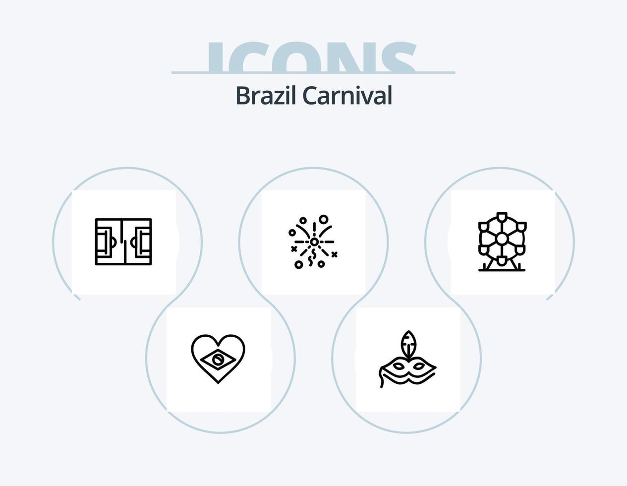 diseño de iconos del paquete de iconos de línea de carnaval de brasil 5. Brasil. amanecer. punto de referencia. sol. carnaval vector