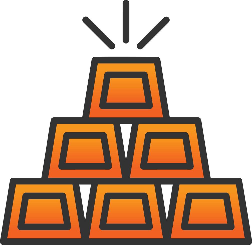 Gold Ingots Vector Icon Design