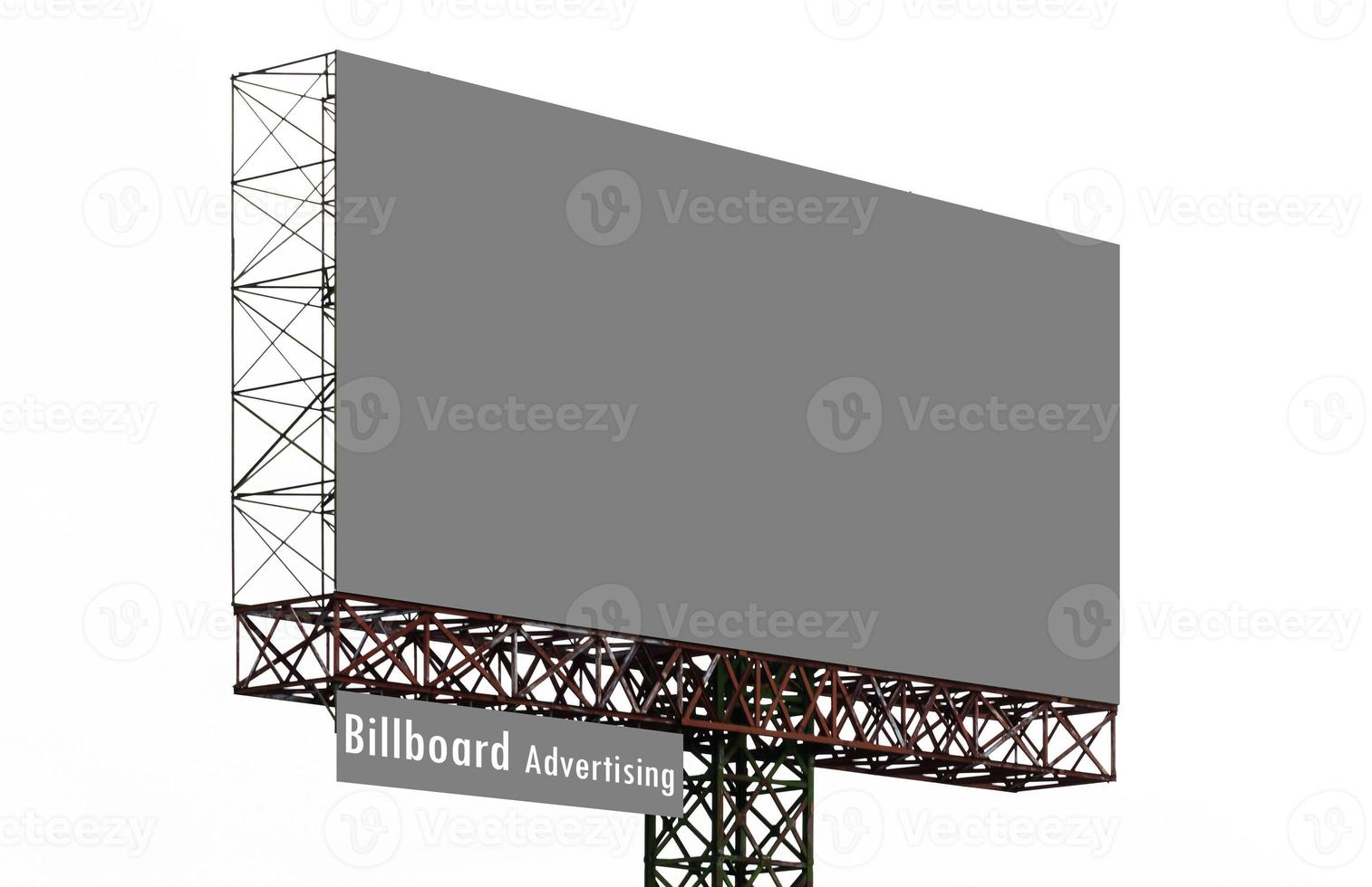 Outdoor billboard on white background with clipping path photo
