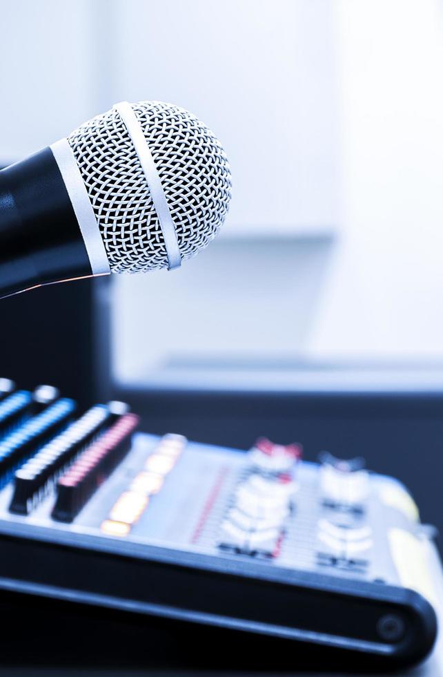 Microphone with mixer background photo