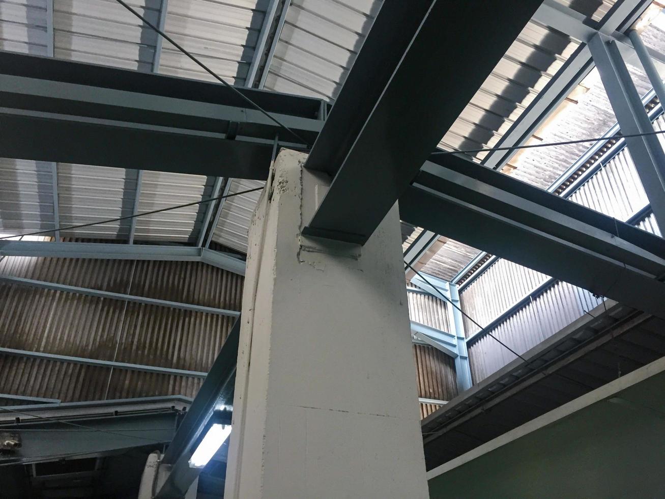 Industrial roof steel beam frame photo