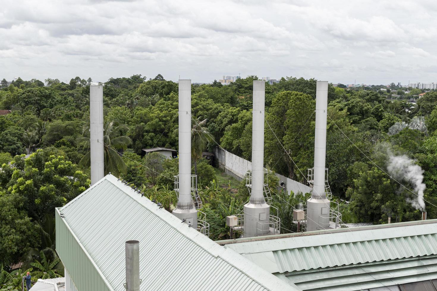 Industrial roofs and chimneys of brewing boilers photo