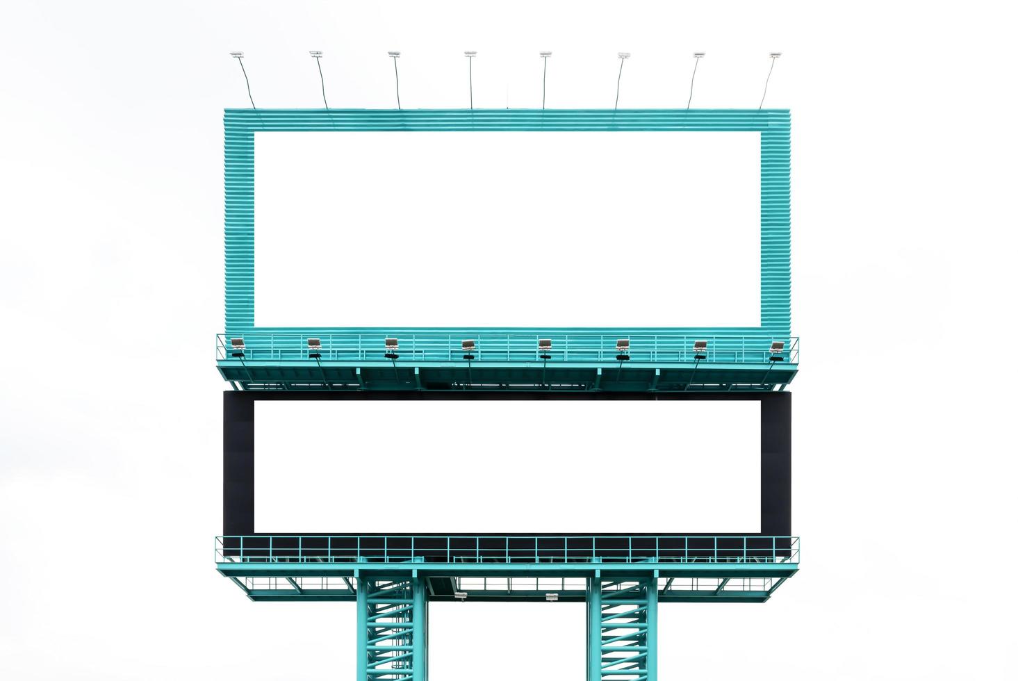 Outdoor billboard on white background with clipping path photo
