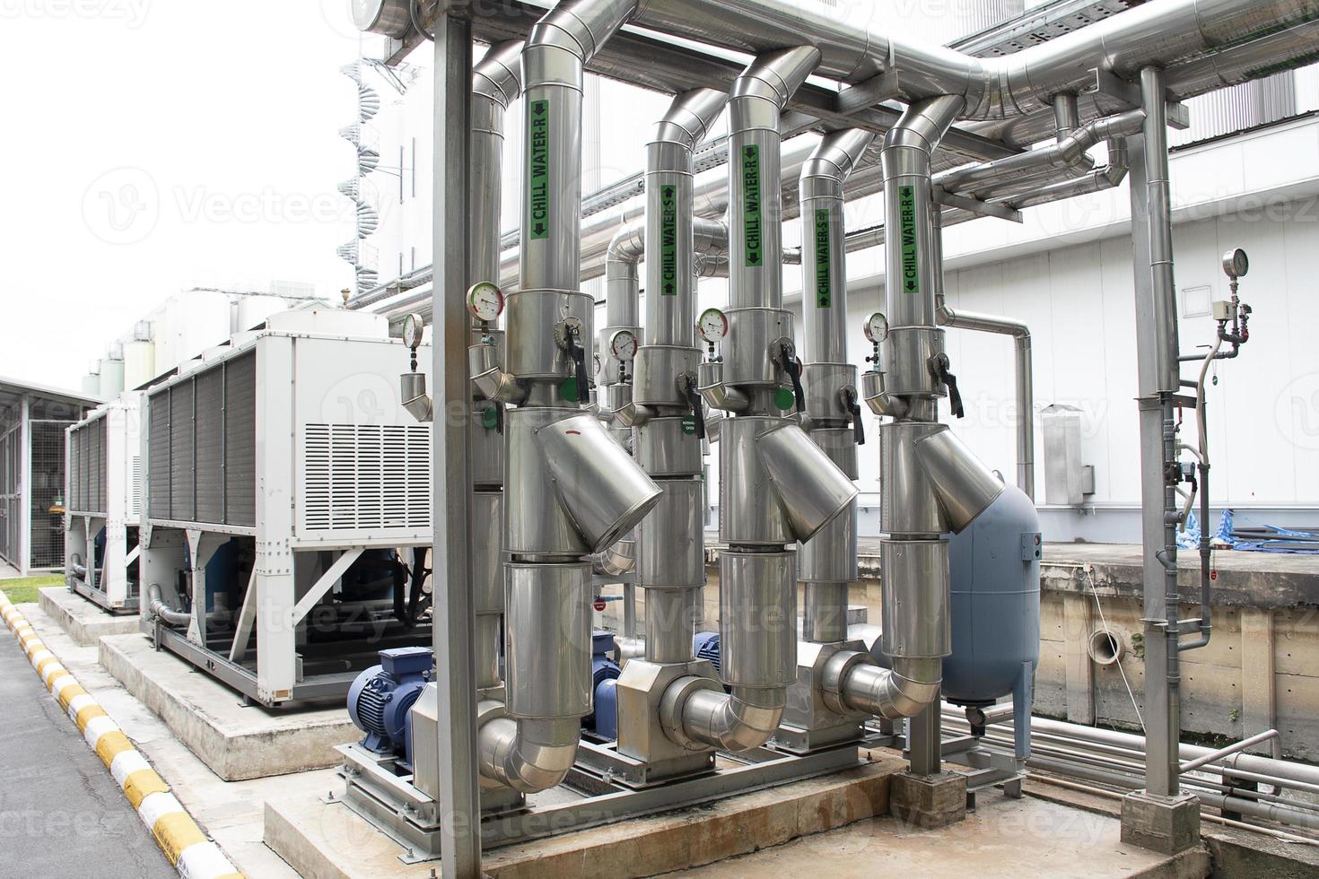 Pipeline system to deliver cold water into the production process. photo