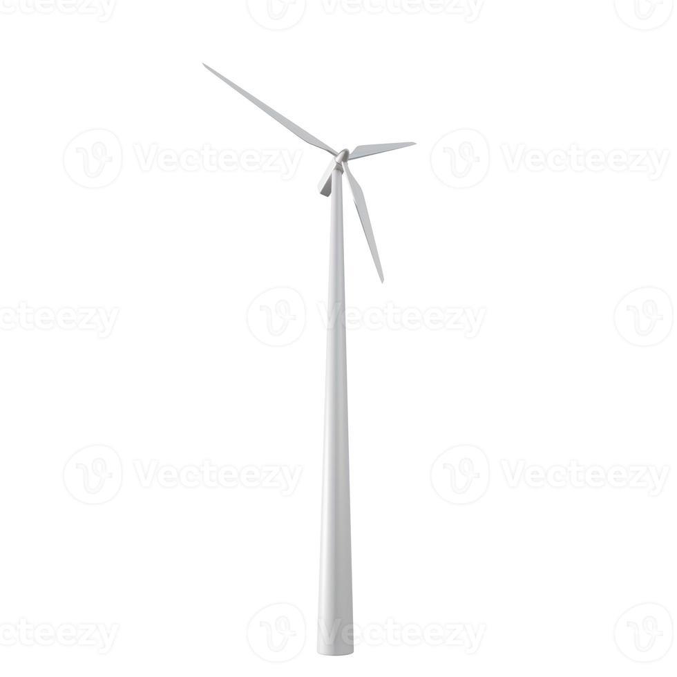 3D Illustration. Wind turbine. Sustainable and renewable energy concept. photo