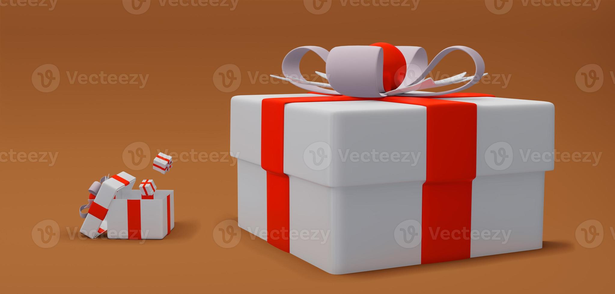 Gifts boxs for Christmas sale, discount promotion with copy space, 3D render sale banner design photo