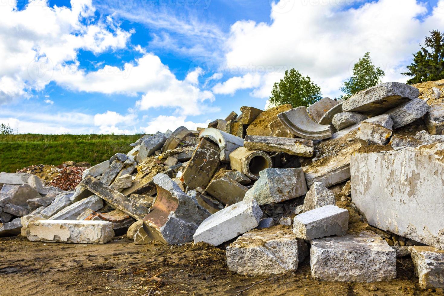 Quarry pond Nesse used as construction site and beach Germany. photo