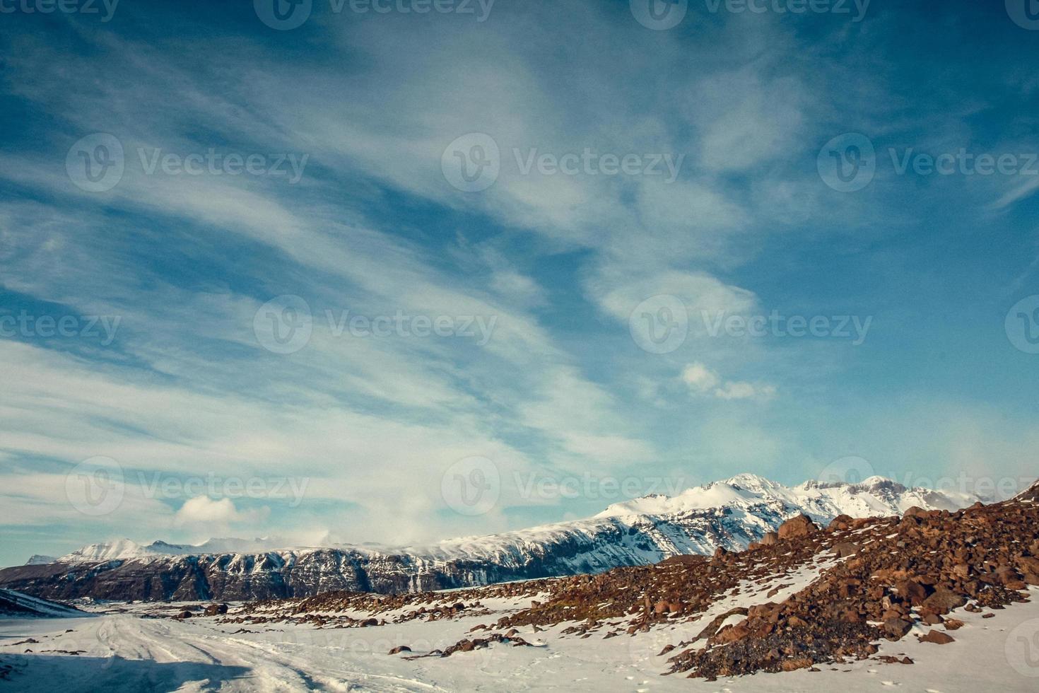 Large snowy ridge landscape photo