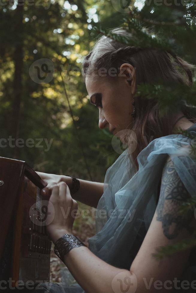 Close up celtic folklore inspired portrait picture photo