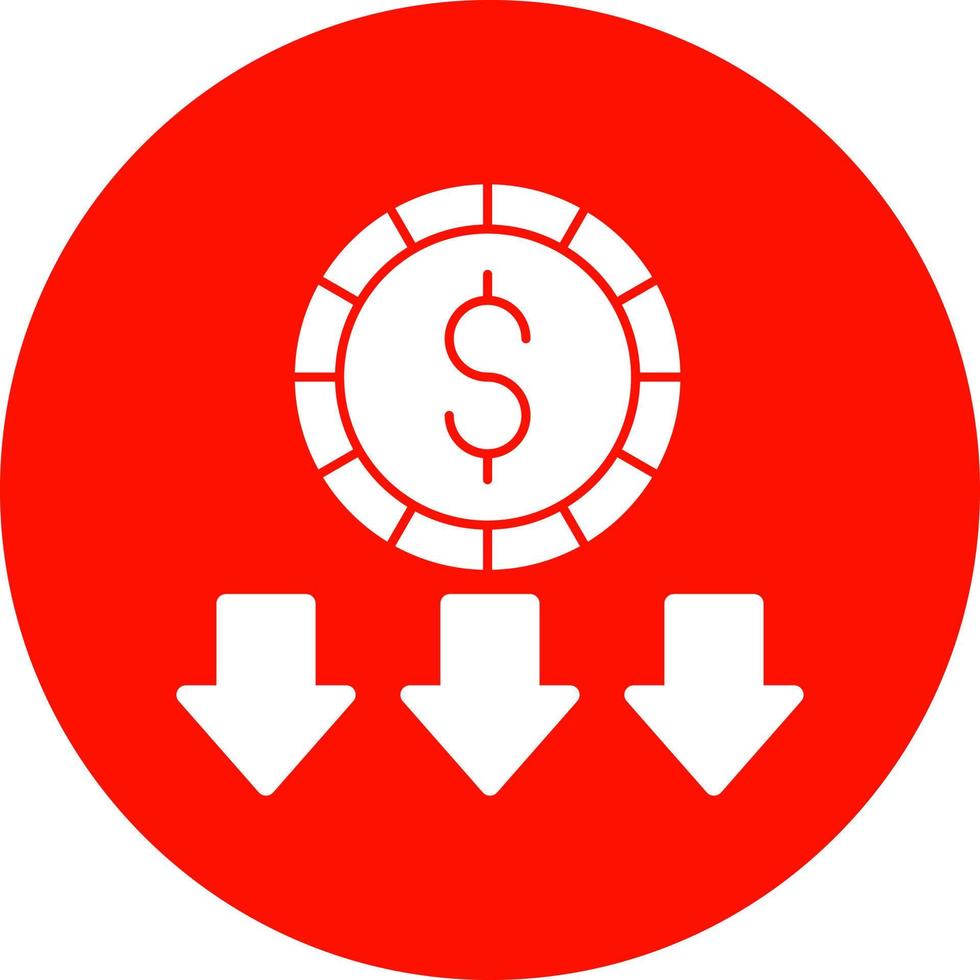 diseño de icono de vector de pérdida de dinero