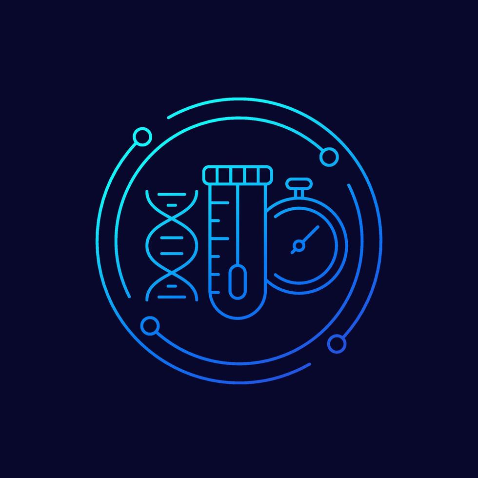 fast dna test line vector icon