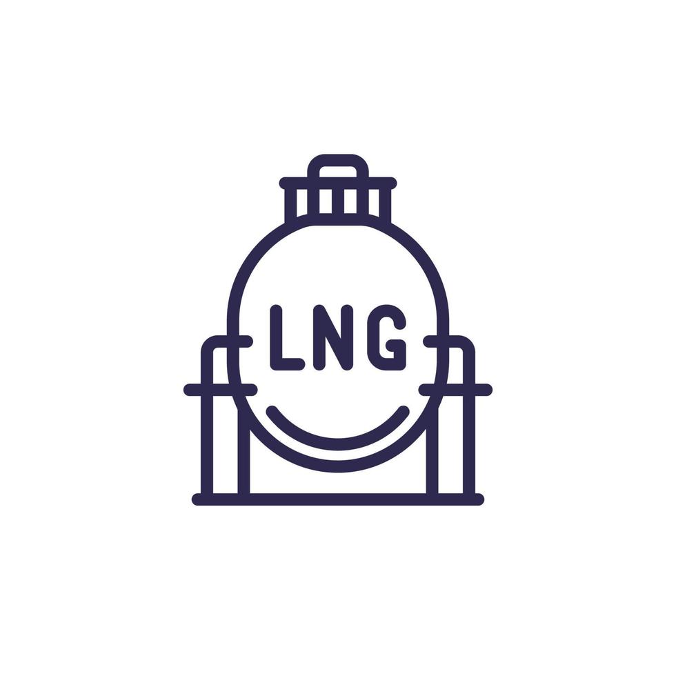 lng tank line icon, industrial gas storage vector