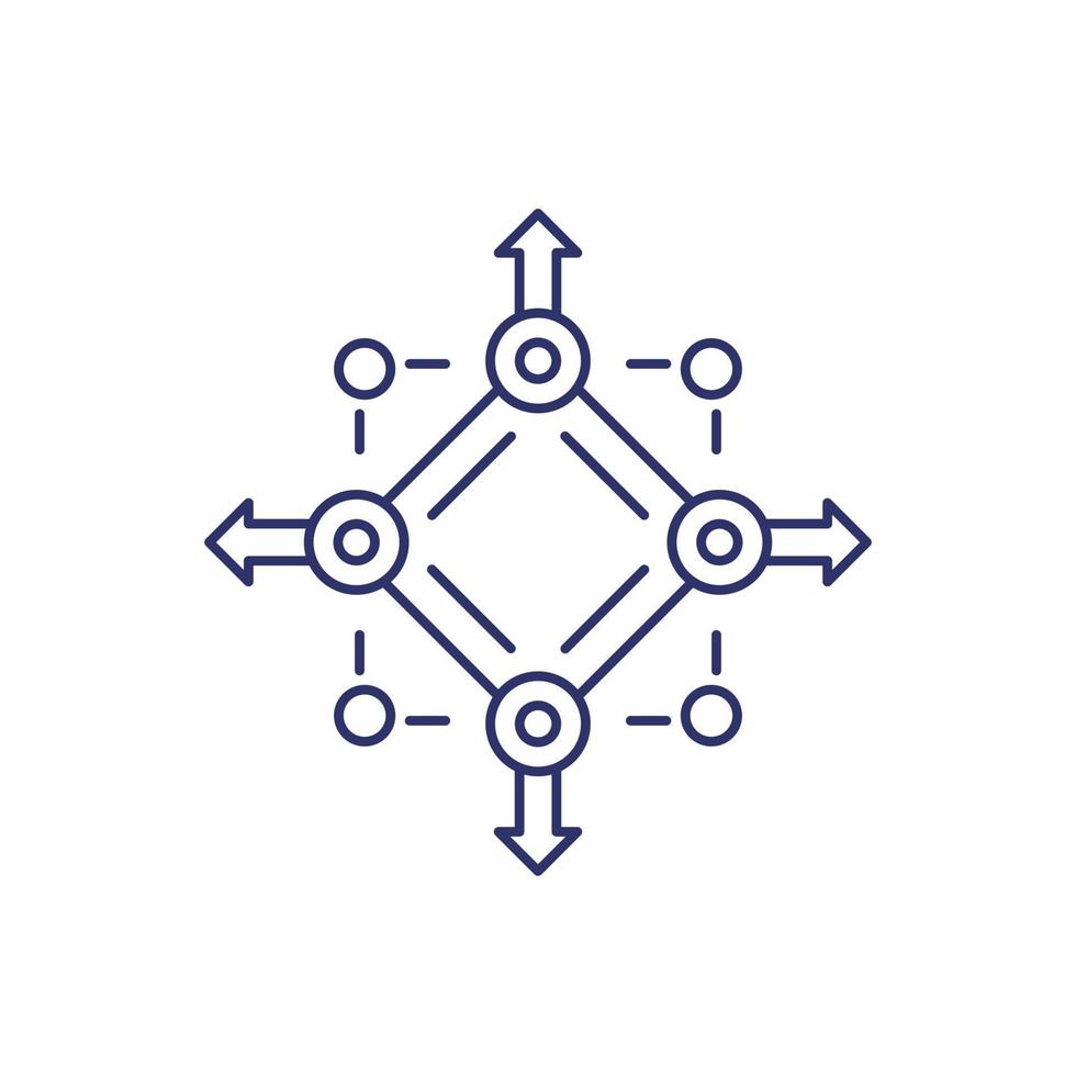 distribution line icon with arrows vector