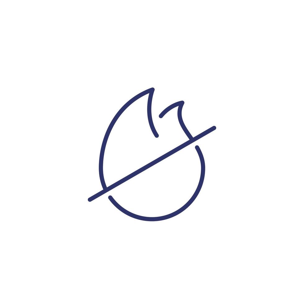 Flame retardant line icon on white vector