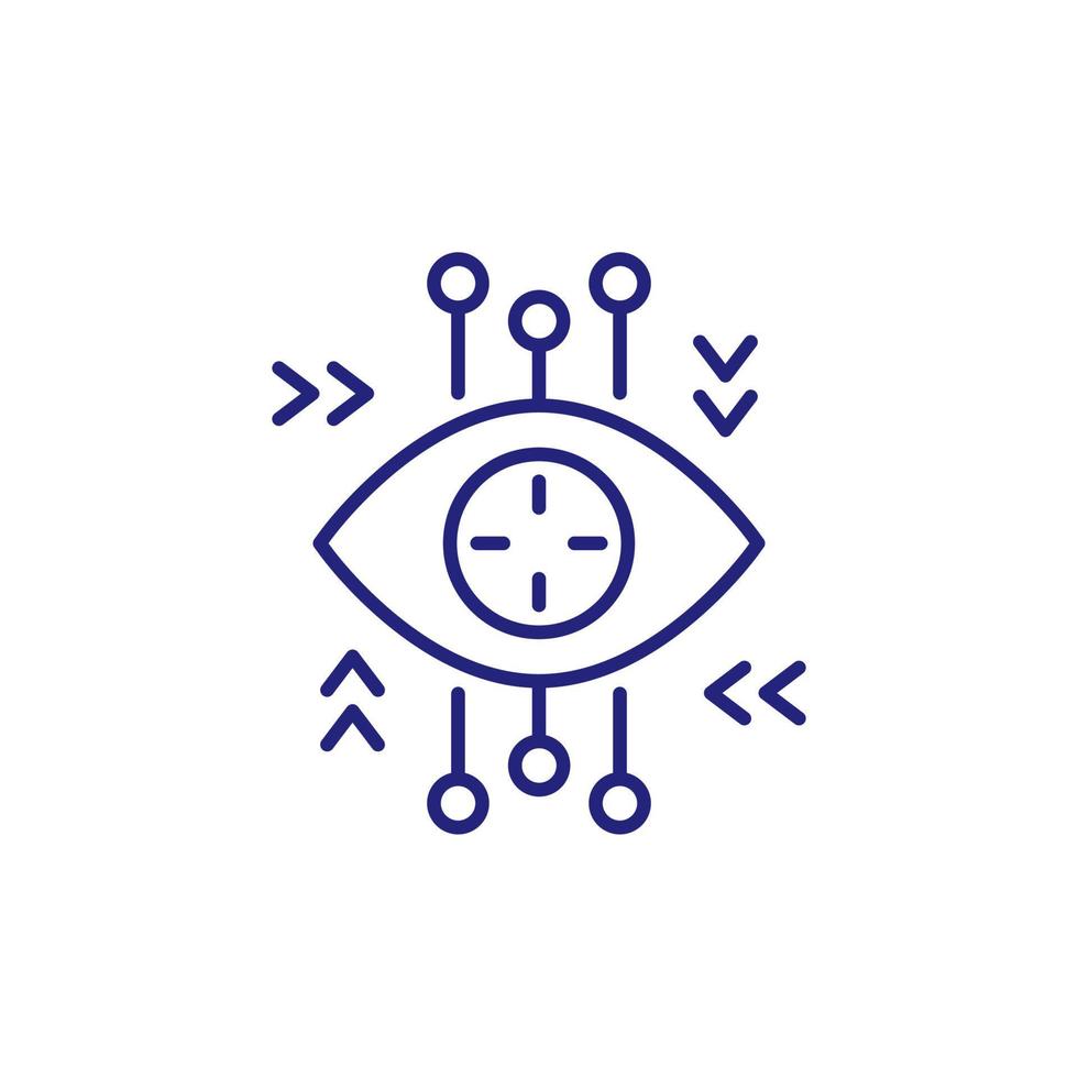 eye tracking, tracker line icon vector