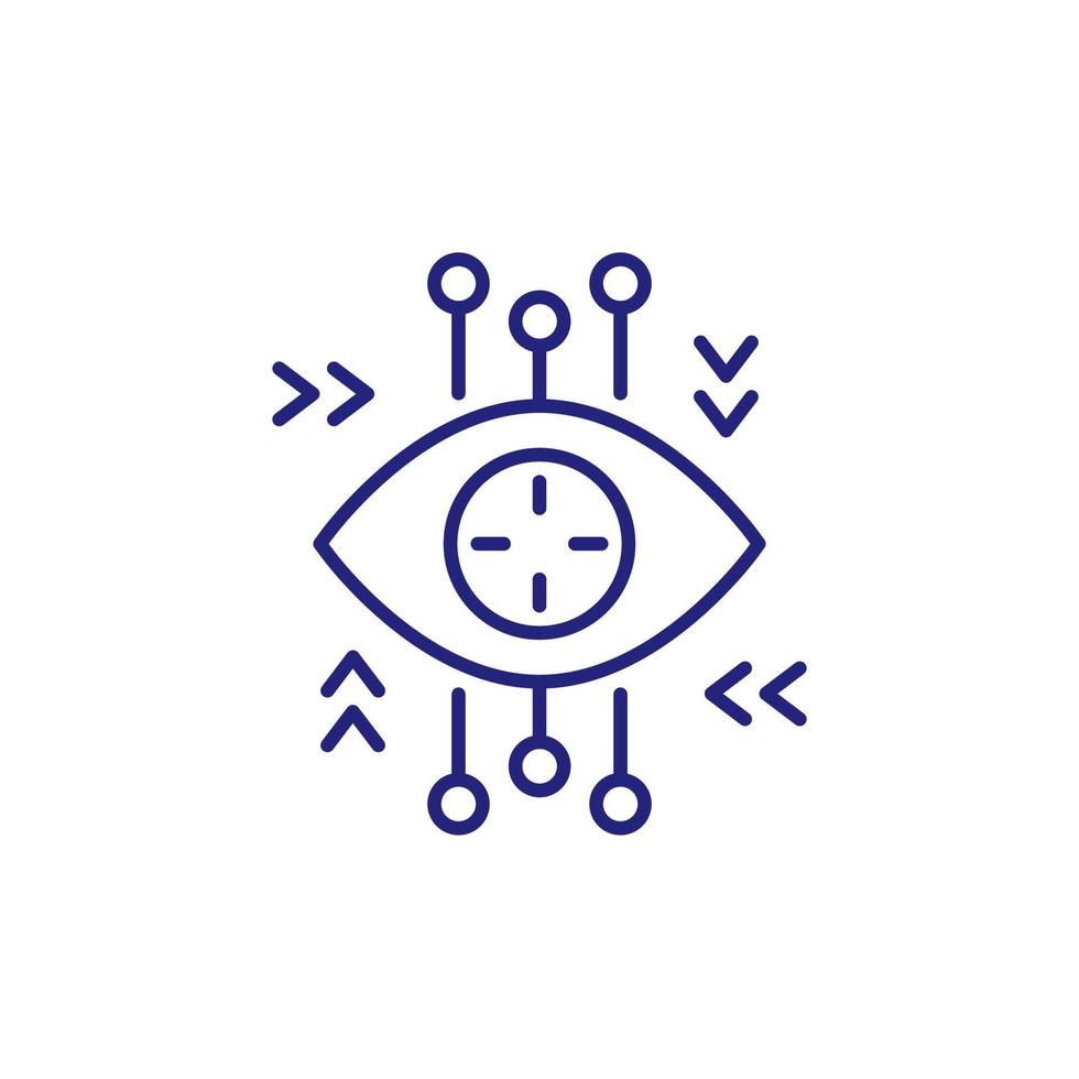 eye tracking, tracker line icon vector