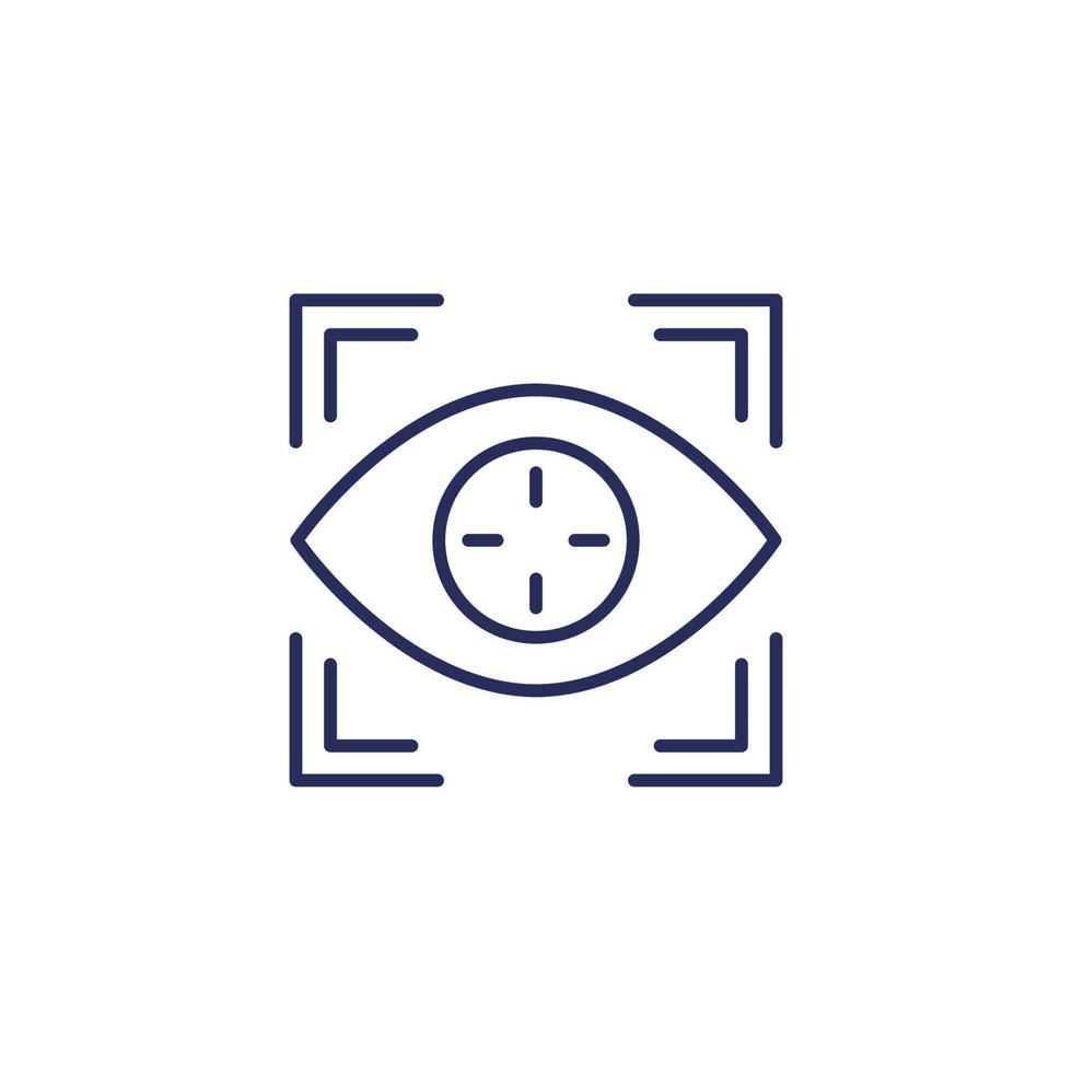 eye tracking line icon on white vector
