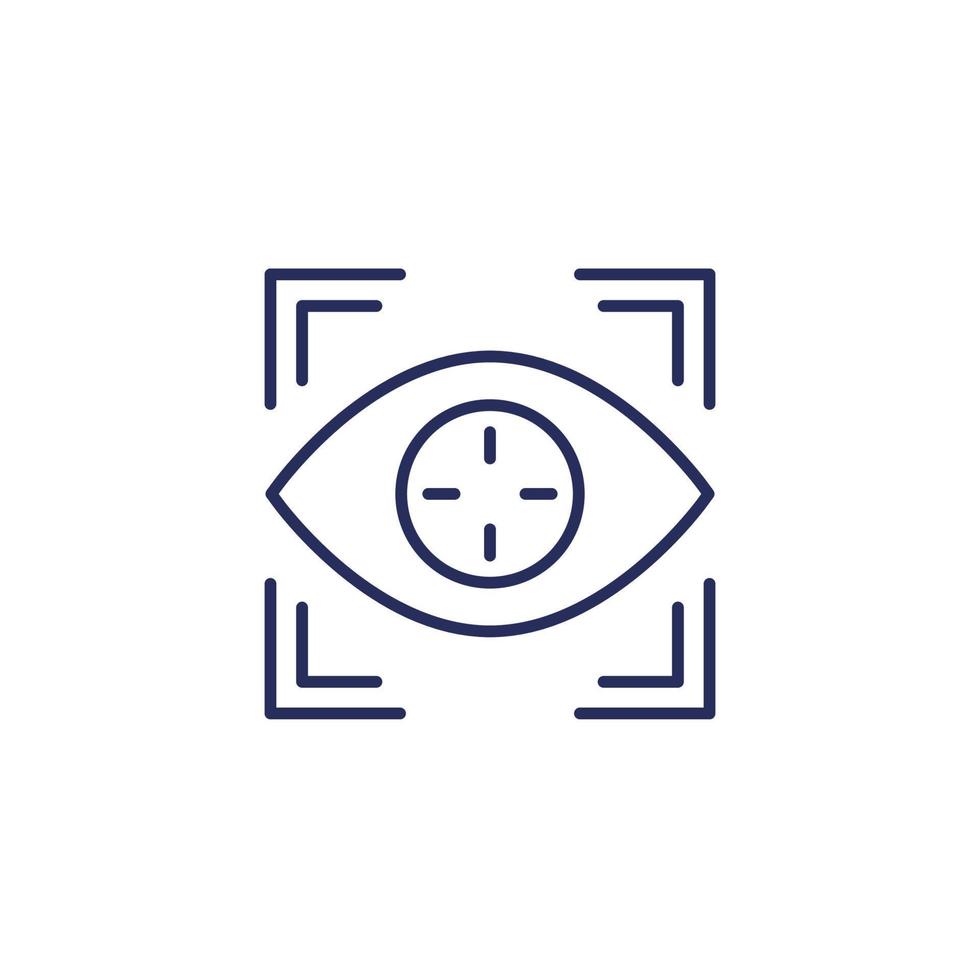 eye tracking line icon on white vector