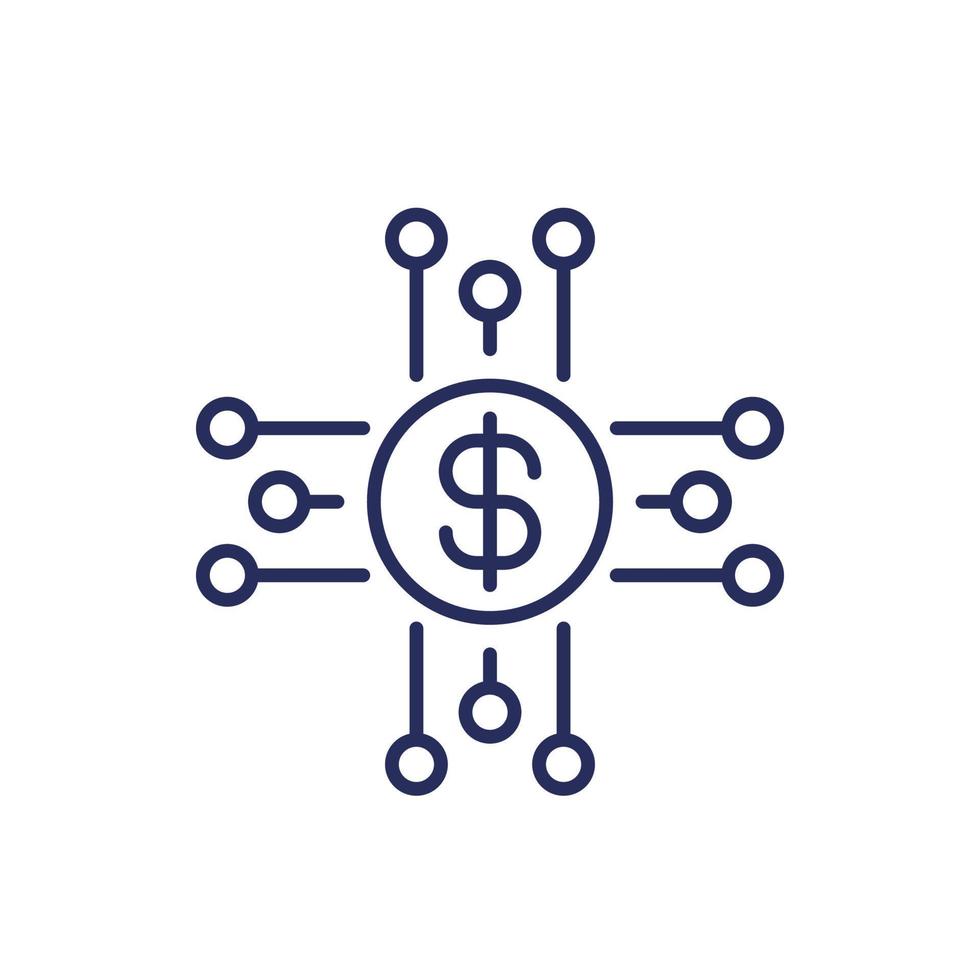 income streams or sources line icon vector