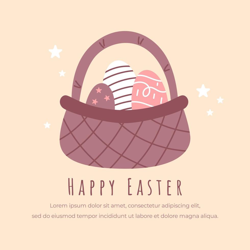 easter holiday greeting poster vector flat