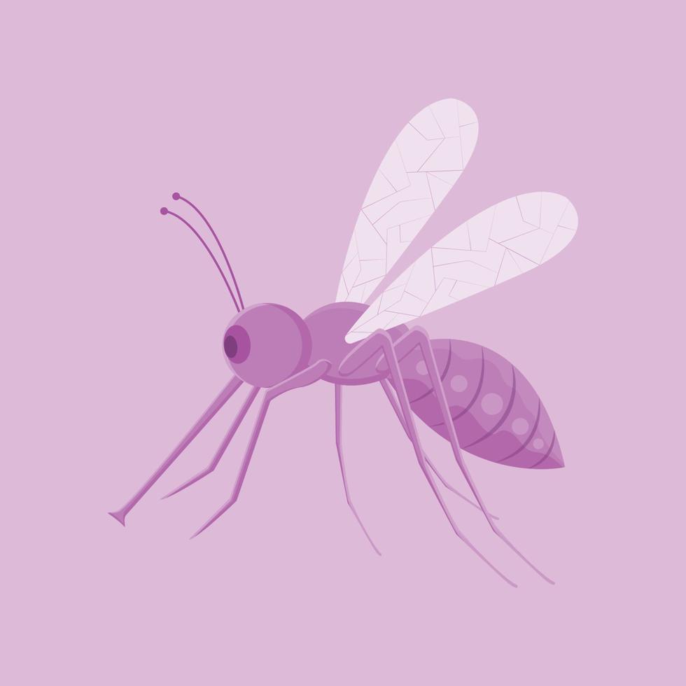 vector de mosquito con color morado y fondo morado