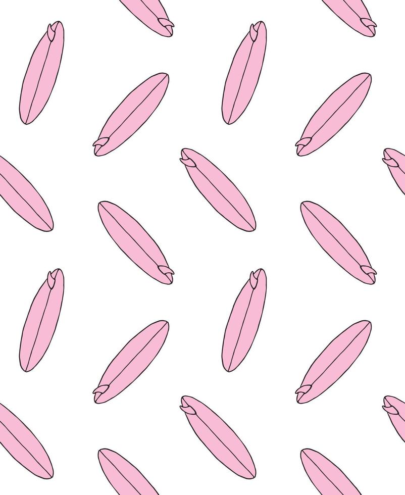 Vector seamless pattern of sketch surf board