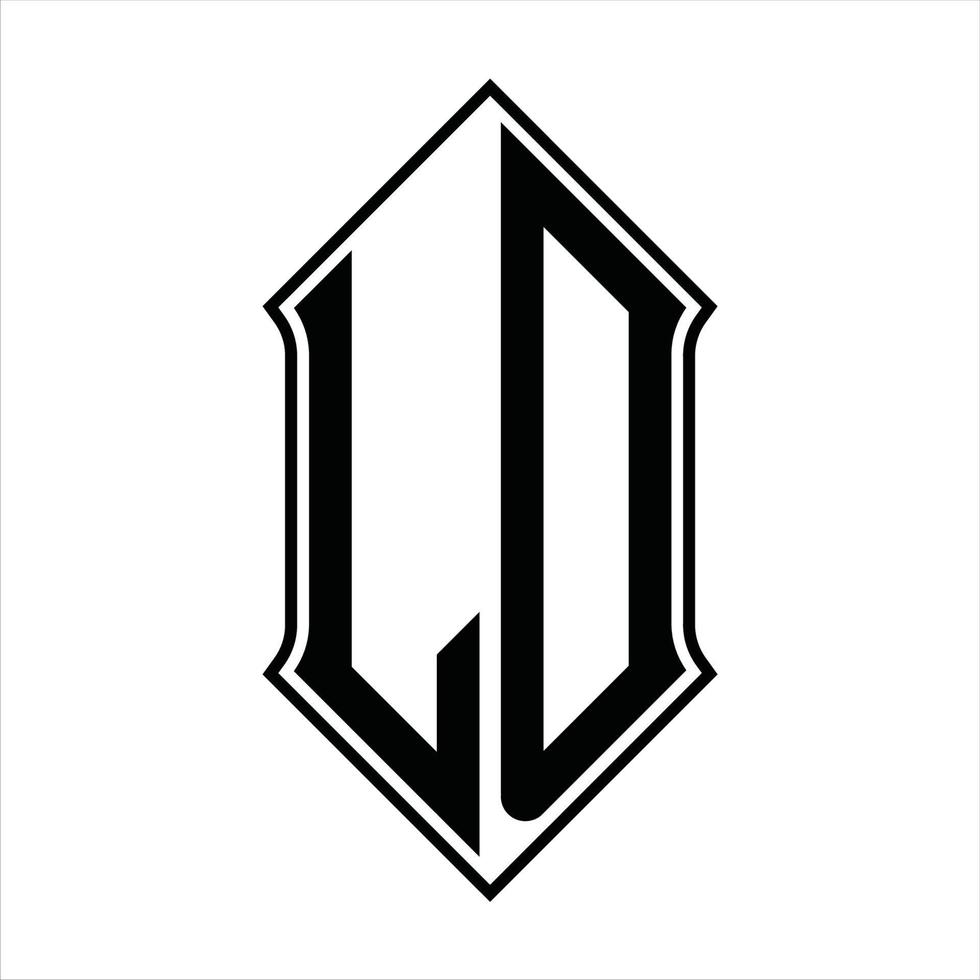 Logo monogram with shieldshape and outline design template vector icon abstract