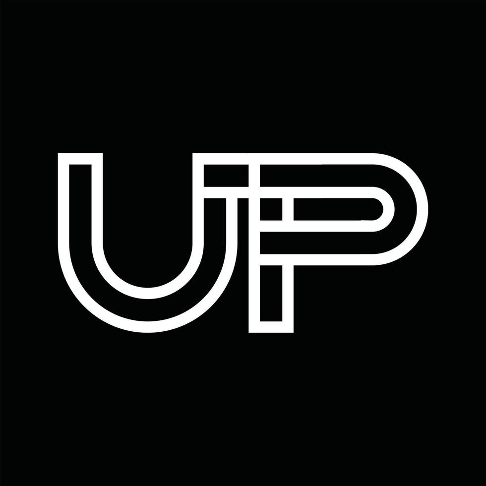 UP Logo monogram with line style negative space vector