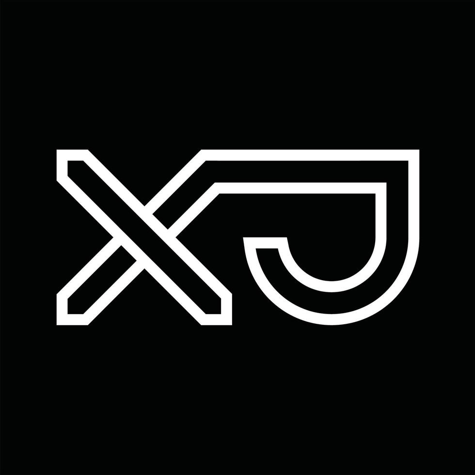 XJ Logo monogram with line style negative space vector