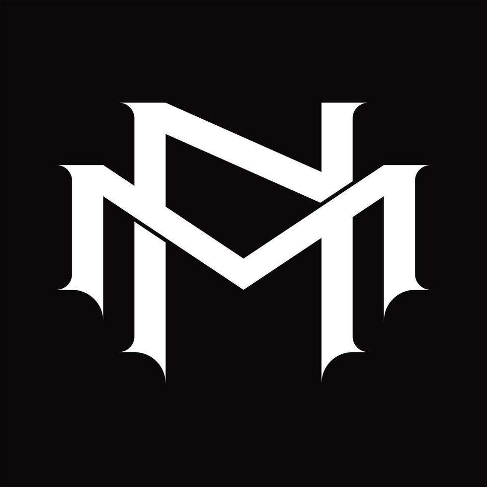MN Logo monogram with vintage overlapping linked style design template vector