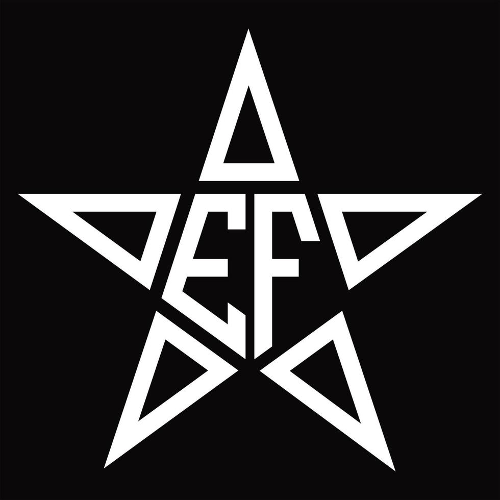 monograma de logotipo ef con plantilla de diseño de forma de estrella vector