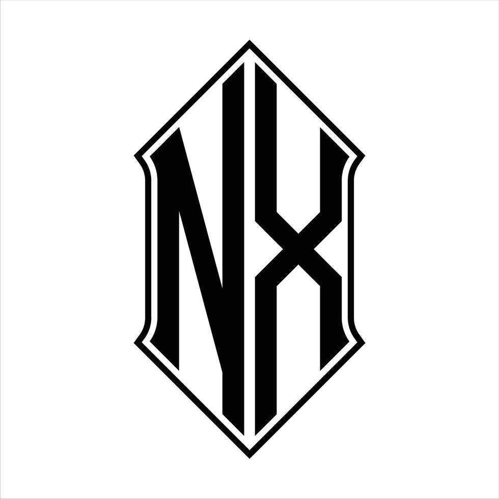 Logo monogram with shieldshape and outline design template vector icon abstract