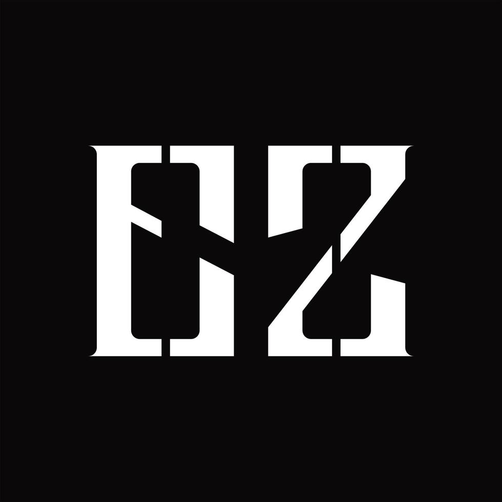 EZ Logo monogram with middle slice design template vector