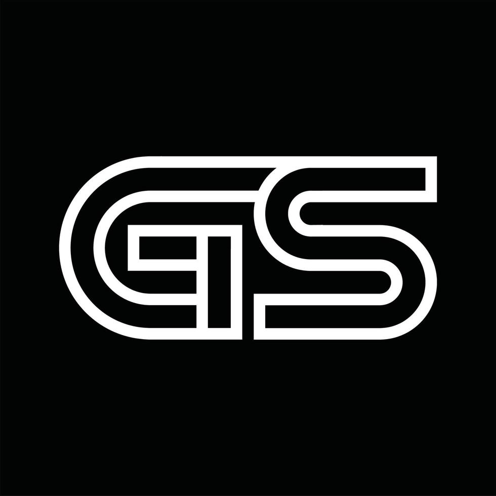 monograma del logotipo gs con espacio negativo de estilo de línea vector