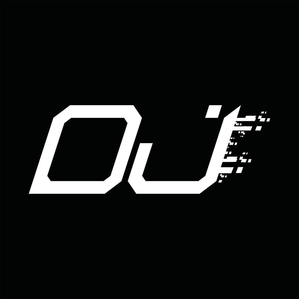 DJ Logo monogram abstract speed technology design template vector