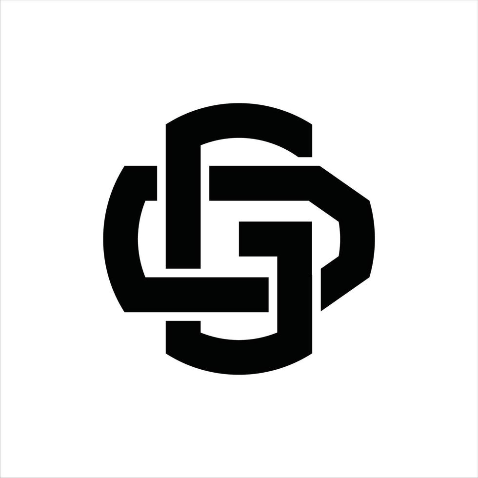 plantilla de diseño de monograma de logotipo gd vector