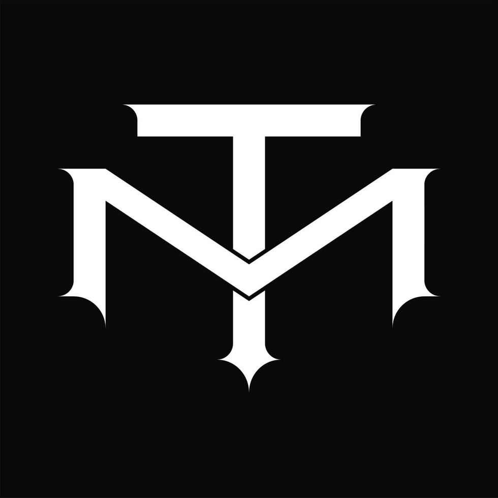 MT MLogo monogram with vintage overlapping linked style design template vector