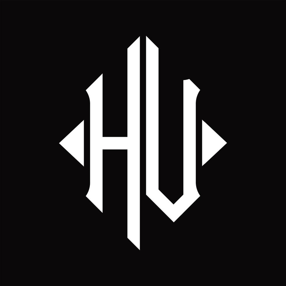 monograma del logotipo hv con plantilla de diseño aislado en forma de escudo vector