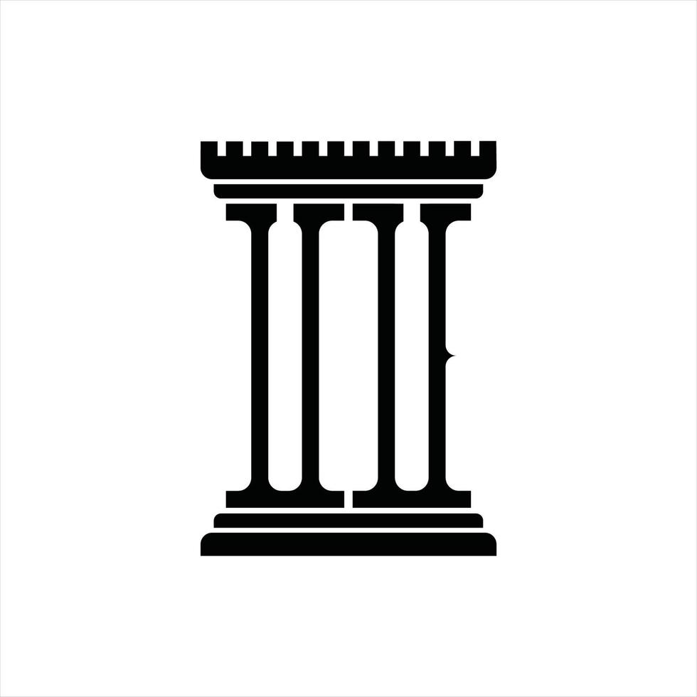 UU Logo monogram with pillar shape design template vector