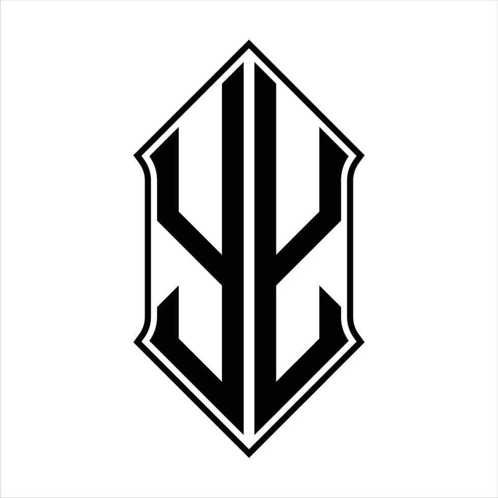 YY Logo monogram with shieldshape and outline design template vector icon abstract