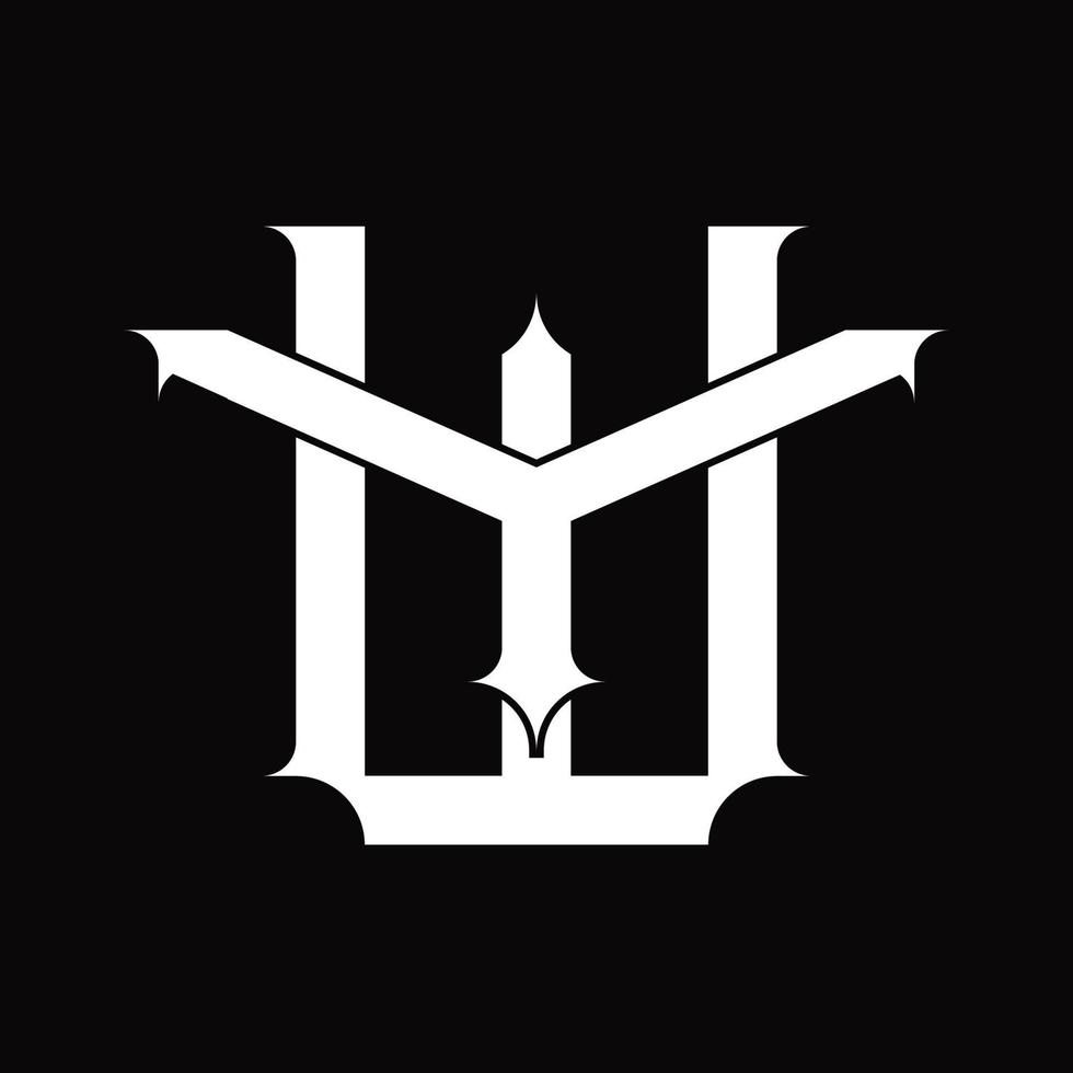 YW Logo monogram with vintage overlapping linked style design template vector