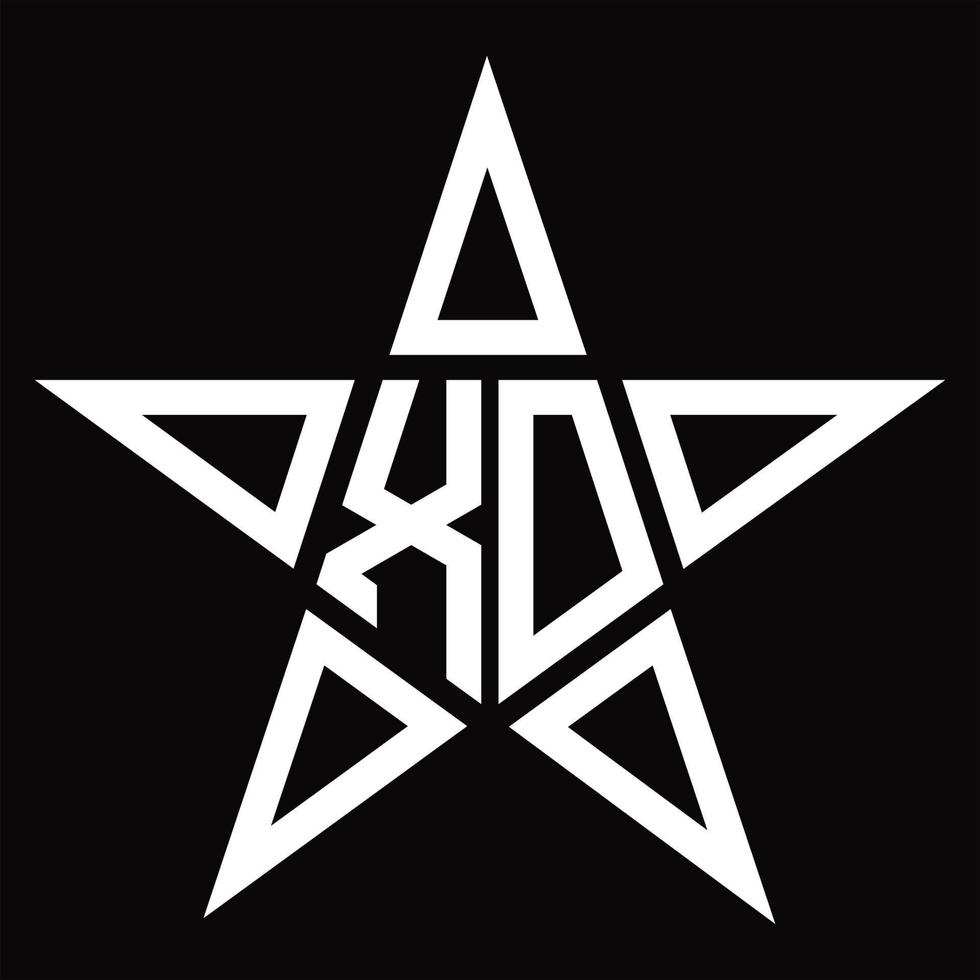 XO Logo monogram with star shape design template vector