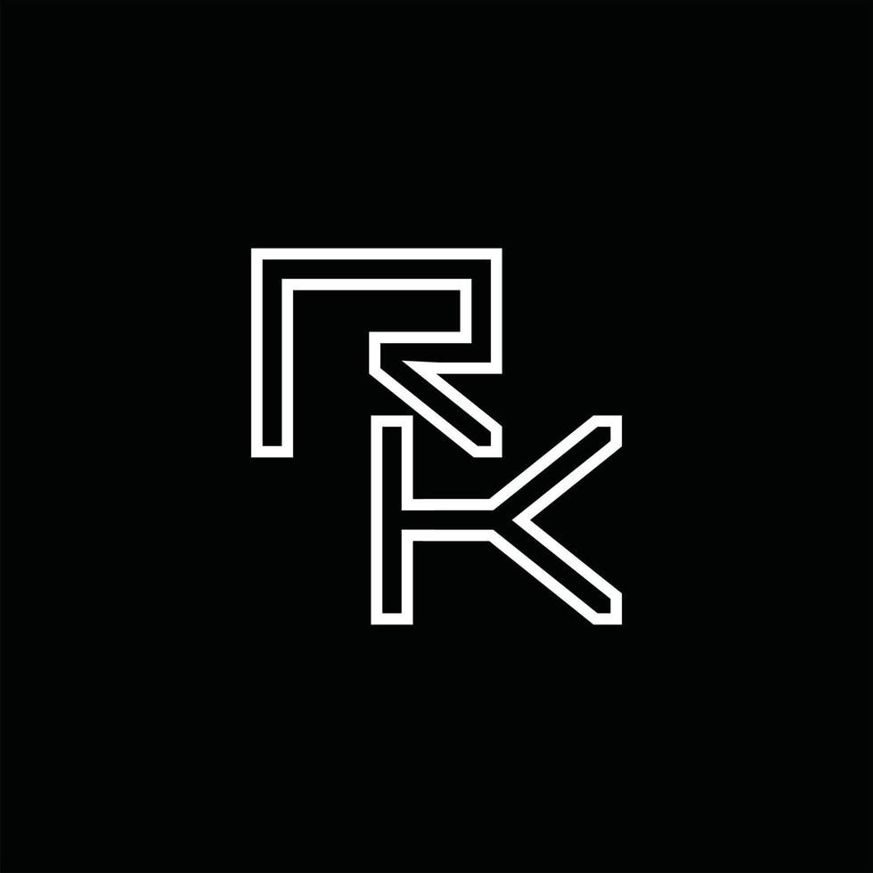 monograma de logotipo rk con plantilla de diseño de estilo de línea vector