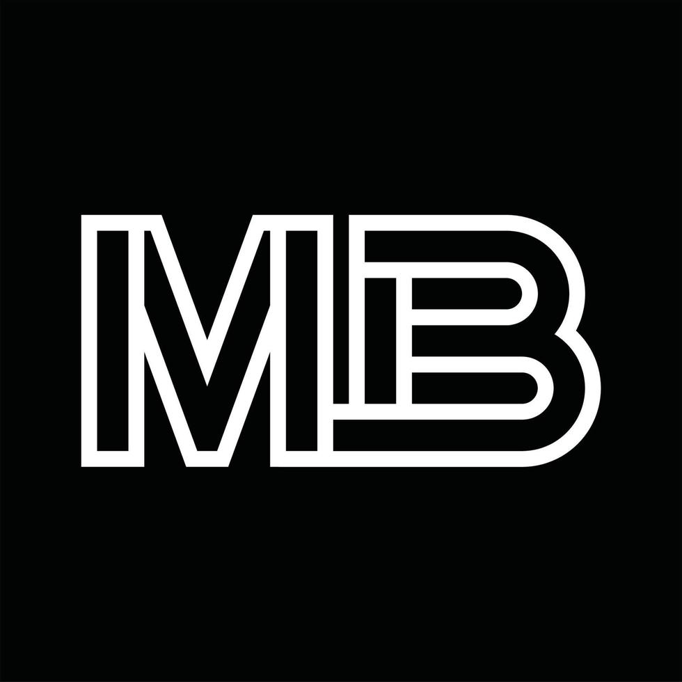 MB Logo monogram with line style negative space vector