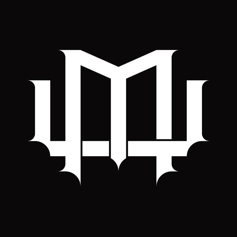 WM Logo monogram with vintage overlapping linked style design template vector