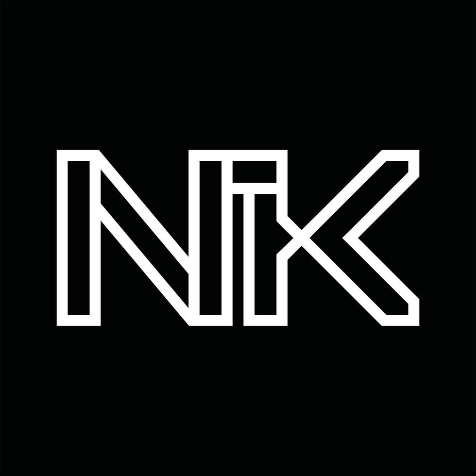 NK Logo monogram with line style negative space vector