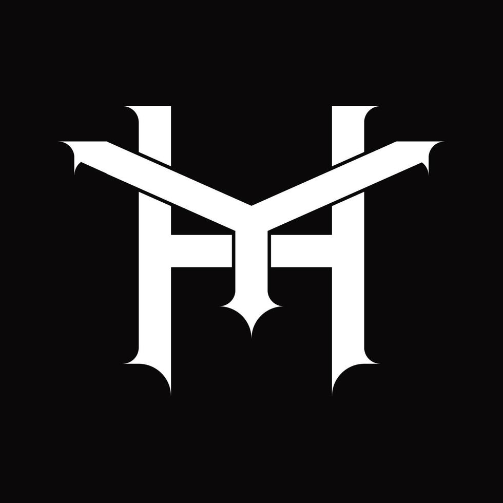 YH Logo monogram with vintage overlapping linked style design template vector