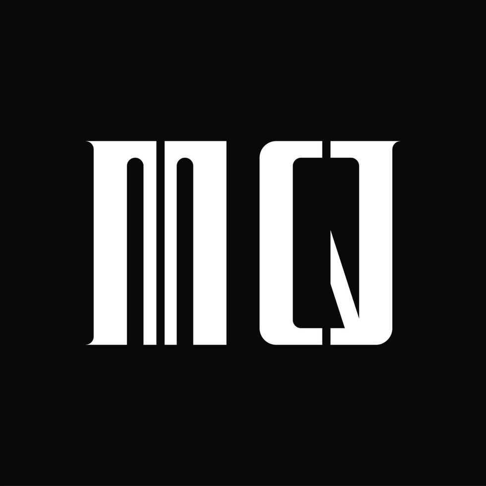 MQ Logo monogram with middle slice design template vector